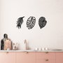 Wallity Leaves - 509 Escultura de pared de metal negra